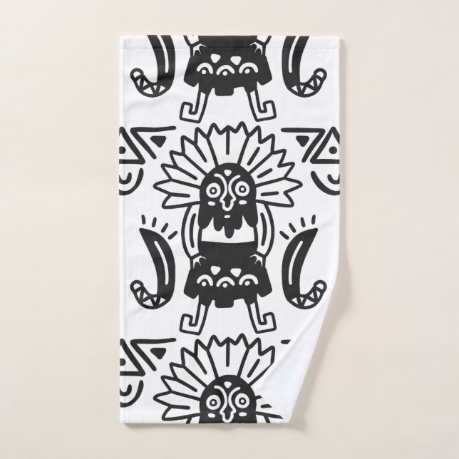 Aztec Art - Lizard Pattern Hand Towel (Hand Towel)