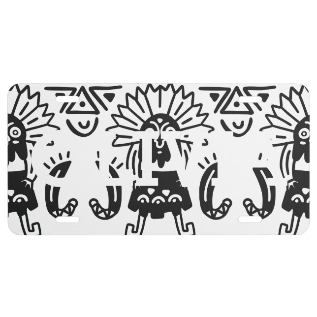 Aztec Art - Lizard Pattern License Plate (Front)