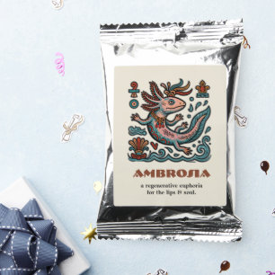 Aztec Axolotl Xolotl eroded stone tribal boho art Coffee Drink Mix