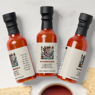 Aztec Axolotl Xolotl eroded stone tribal boho art Hot Sauces