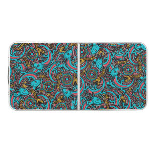 Aztec Axolotl Xolotl Tribal Pattern mythology boho Beer Pong Table