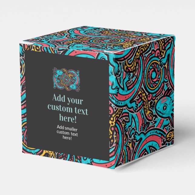 Aztec Axolotl Xolotl Tribal Pattern mythology boho Favor Boxes (Front Side)