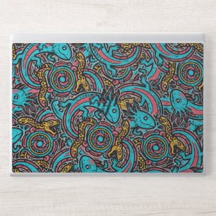 Aztec Axolotl Xolotl Tribal Pattern mythology boho HP Laptop Skin