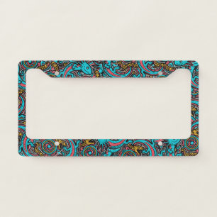 Aztec Axolotl Xolotl Tribal Pattern mythology boho License Plate Frame