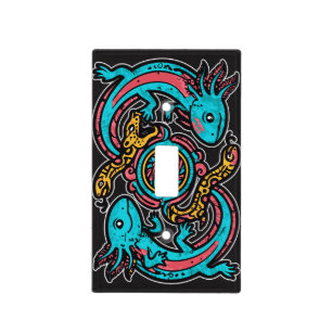 Aztec Axolotl Xolotl Tribal Pattern mythology boho Light Switch Cover