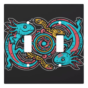 Aztec Axolotl Xolotl Tribal Pattern mythology boho Light Switch Cover
