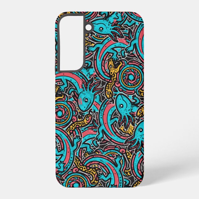 Aztec Axolotl Xolotl Tribal Pattern mythology boho Samsung Galaxy Case (Back)