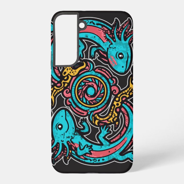Aztec Axolotl Xolotl Tribal Pattern mythology boho Samsung Galaxy Case (Back)