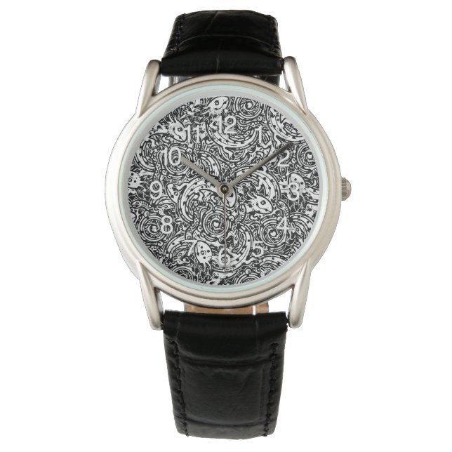 Aztec Axolotl Xolotl Tribal Pattern mythology boho Watch (Front)