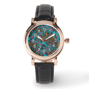 Aztec Axolotl Xolotl Tribal Pattern mythology boho Watch