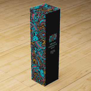 Aztec Axolotl Xolotl Tribal Pattern mythology boho Wine Box