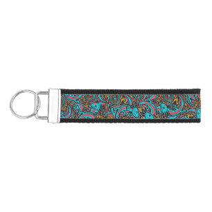 Aztec Axolotl Xolotl Tribal Pattern mythology boho Wrist Keychain