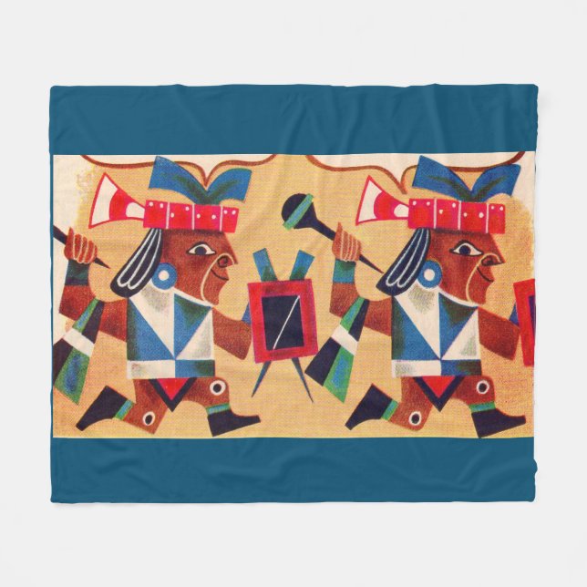 Aztec Aztecs Fleece Blanket (Front (Horizontal))