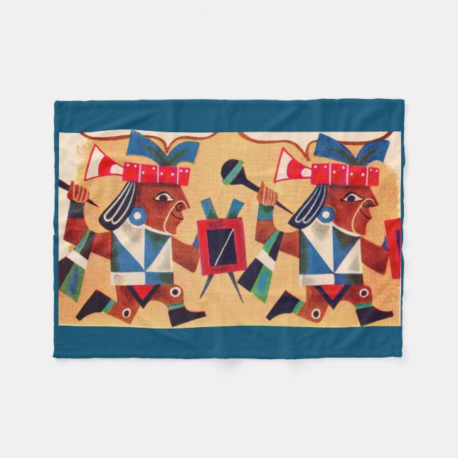 Aztec Aztecs Fleece Blanket (Front (Horizontal))