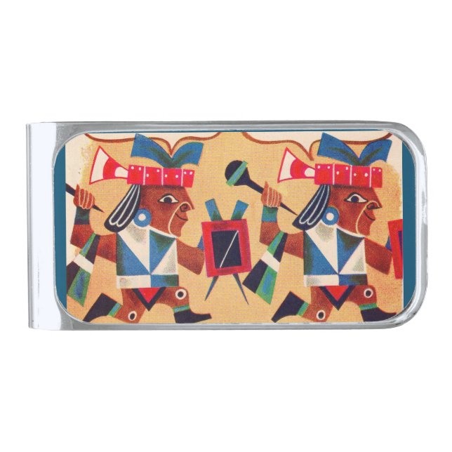 Aztec Aztecs Silver Finish Money Clip (Front)
