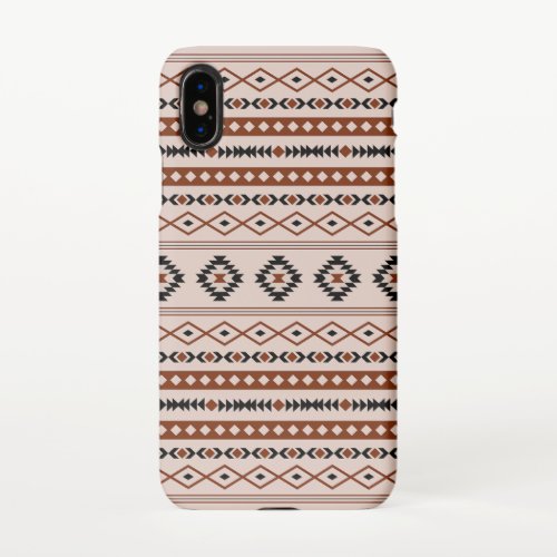 Aztec Black Browns Taupe Mixed Motifs Pattern iPhone X Case