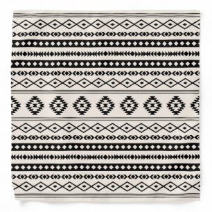 Aztec Black on Cream Mixed Motifs Pattern Bandana