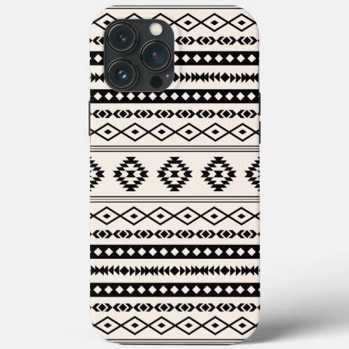 Aztec Black on Cream Mixed Motifs Pattern Case_Mat iPhone 13 Pro Max Case