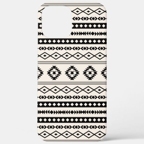 Aztec Black on Cream Mixed Motifs Pattern Case_Mat iPhone 12 Pro Max Case