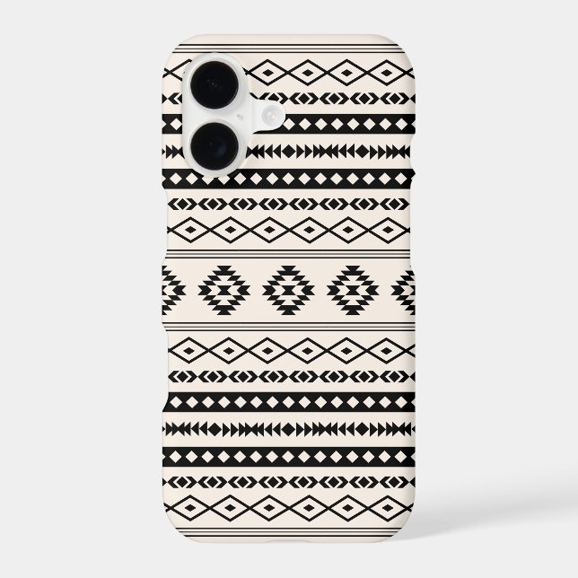 Aztec Black on Cream Mixed Motifs Pattern Case-Mate iPhone Case (Back)