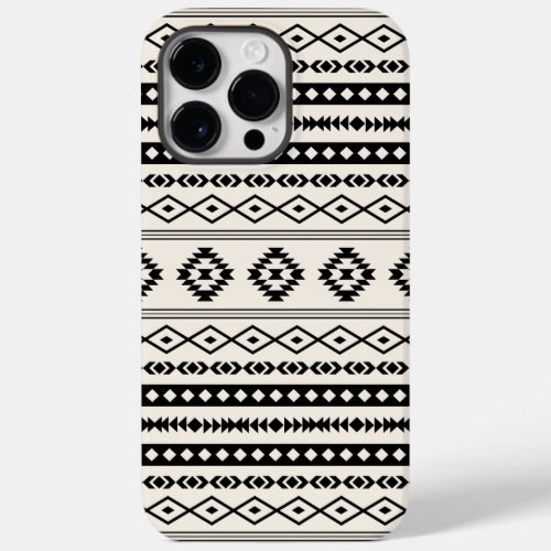 Aztec Black on Cream Mixed Motifs Pattern Case_Mate iPhone 14 Pro Max Case