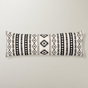Aztec Black on Cream Mixed Motifs (V) Pattern Body Pillow
