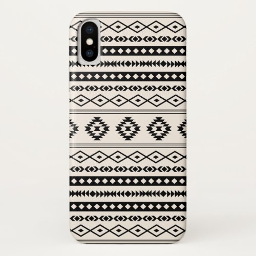 Aztec Black on Cream Mixed Pattern iPhone XS Case