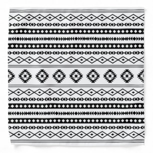 Aztec Black on White Mixed Motifs Pattern Bandana