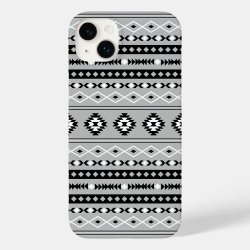 Aztec Black White Grey Mixed Motifs Pattern Case_Mate iPhone 14 Plus Case