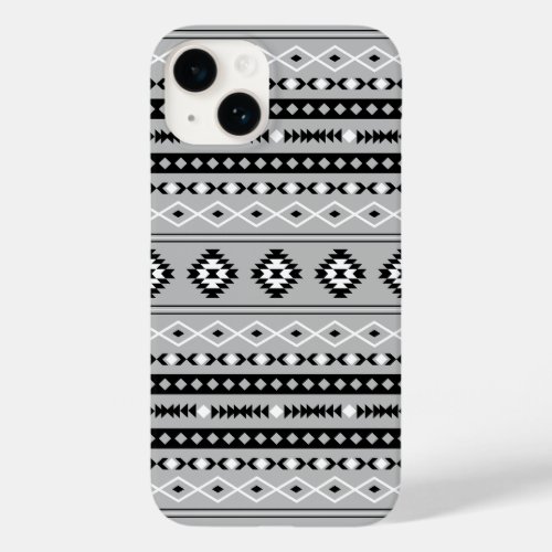 Aztec Black White Grey Mixed Motifs Pattern Case_Mate iPhone 14 Case