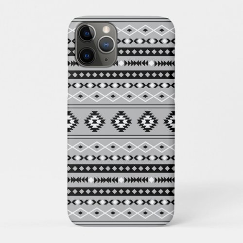 Aztec Black White Grey Mixed Motifs Pattern iPhone 11 Pro Case