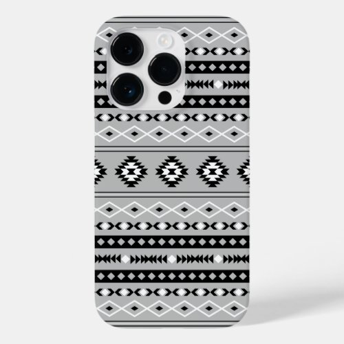 Aztec Black White Grey Mixed Motifs Pattern Case_Mate iPhone 14 Pro Case