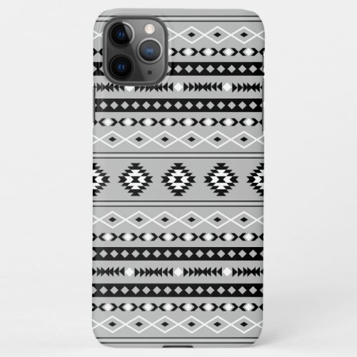 Aztec Black White Grey Mixed Motifs Pattern iPhone 11Pro Max Case