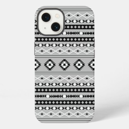 Aztec Black White Grey Mixed Motifs Pattern iPhone 13 Case