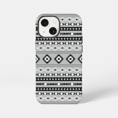 Aztec Black White Grey Mixed Motifs Pattern iPhone 13 Mini Case
