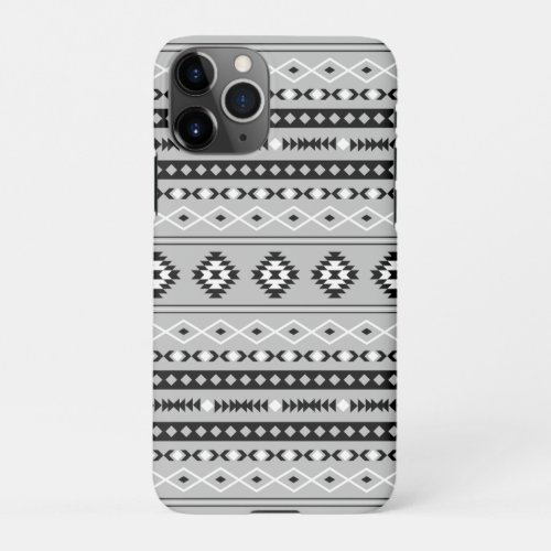 Aztec Black White Grey Mixed Motifs Pattern iPhone 11Pro Case