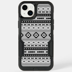 Aztec Black White Grey Mixed Motifs Pattern OtterBox iPhone 14 Plus Case
