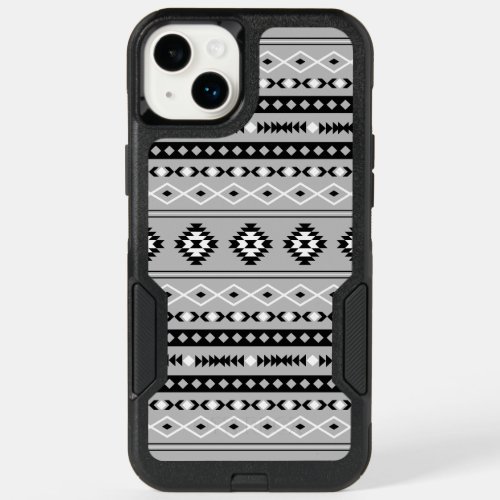 Aztec Black White Grey Mixed Motifs Pattern OtterBox iPhone 14 Plus Case