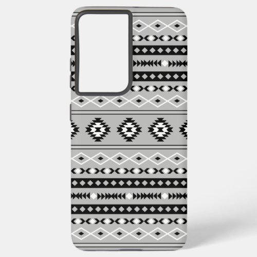 Aztec Black White Grey Mixed Motifs Pattern Samsung Galaxy S21 Case