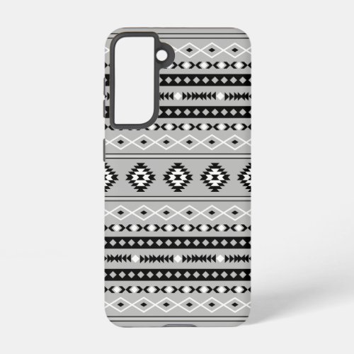 Aztec Black White Grey Mixed Motifs Pattern Samsung Galaxy S21 Case