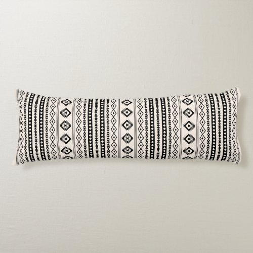 Aztec Blk on Cream Mixed Motifs V Repeat Pattern Body Pillow