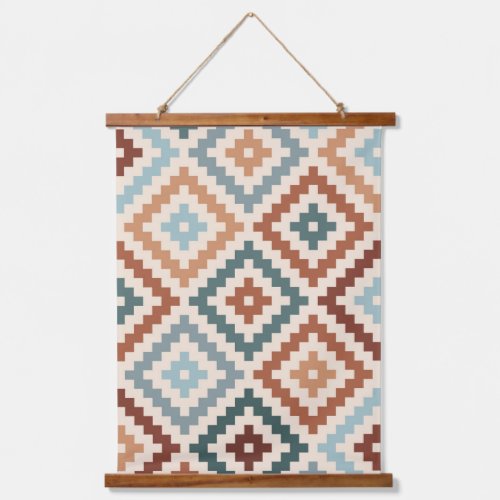 Aztec Block Symbol Big Ptn Teals Crm Terracottas Hanging Tapestry