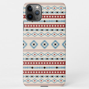 Aztec Blue Red Black Cream Mixed Motifs Pattern iPhone 11Pro Max Case