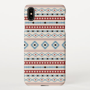 Aztec Blue Red Black Cream Mixed Motifs Pattern iPhone XS Max Case