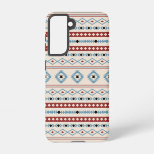 Aztec Blue Red Black Cream Mixed Motifs Pattern Samsung Galaxy S21 Case