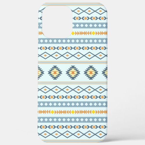 Aztec Blue Yellow Orange Mixed Motifs Pattern iPhone 12 Pro Max Case