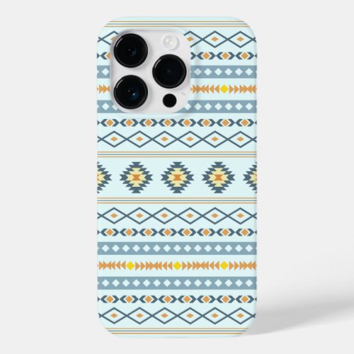 Aztec Blue Yellow Orange Mixed Motifs Pattern Case_Mate iPhone 14 Pro Case