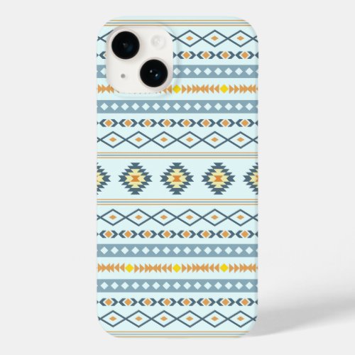 Aztec Blue Yellow Orange Mixed Motifs Pattern Case_Mate iPhone 14 Case