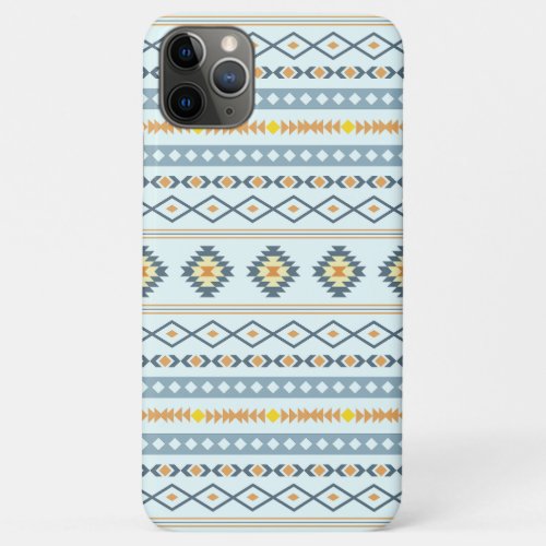 Aztec Blue Yellow Orange Mixed Motifs Pattern iPhone 11 Pro Max Case