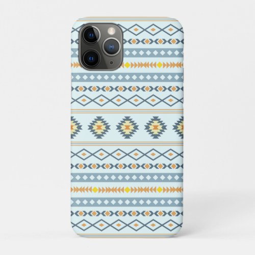 Aztec Blue Yellow Orange Mixed Motifs Pattern iPhone 11 Pro Case